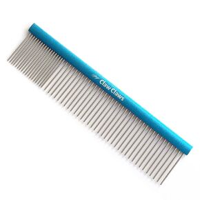 7.5 "Creyhound Oval Prooming Comb-العمود الفقري الأزرق الألمنيوم ، ومشط أسنان الفولاذ المقاوم للصدأ للكلاب والقطط ذات الشعر الطويل ، ويزيل الحصير ، والتشابك ، والفراء الفضفاضة-خفيفة الوزن لفترة طويلة