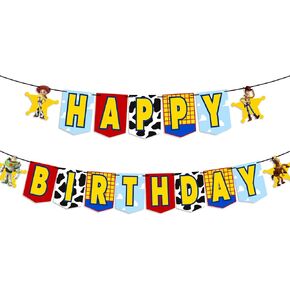 Toys Happy Birthday Banner for Story Birthday Decorations Toy Game Story Party Decorations Kids Birthday Banner Party Supplies
