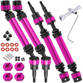 RC Drive Shaft Axles Upgrades Part for Arrma 1/10 Bigrock 3S,Steel Front & Rear 4PCS Driveshafts CVD w/Hex Hops Up,Titanium