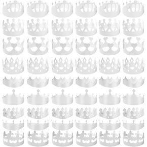 White DIY Paper Crowns Bulk Blank Princess Queen Tiaras Crowns Classroom Crowns Birthday Party Hats