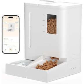 All in One Automatic Cat Feeder WiFi and Water Dispenser, 4L Cat Water Dispenser + 5L Cat Food Dispenser,with App Control 2.4Ghz WiFi- Auto Cat Feeder with 4 Freshness Preservation