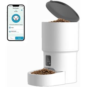 Junbect-Pet WiFi Automatic Cat Feeder,4L 2.4G Timed Multiple Auto Smart Dog Electric Self Feeding Remote Control Dry Food Basic Dispenser