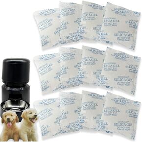 12 Pack Pet Food Desiccant Bags for Automatic Cat & Dog Feeders, Keeps Pet Food Dry and Fresh