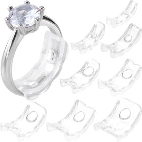 OIIKI 8PCS Ring Sizers for Loose Ring, Flexible Invisible Ring Size Adjuster with Hole, Anti-Slip Ring Guards for Finger Rings, Easy to Use for Women, Men -8 Sizes