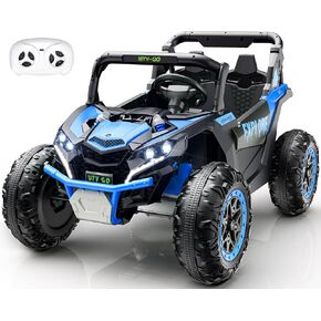4WD Kids Ride on Car, 24V Electric Off-Road UTV Truck, 20" Spacious 2 Seat, 7Ah Large Battery Electric Car with Remote Control, Safety Belt, Horn, Music, and Lights for Kids Aged 3-8 Years Pink