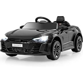 Infans 12V Kids Ride On Car ، Audi RS E-Tron GT Operation مع التحكم عن بُعد ، لعبة بطارية صغار مدعومة مع 4 عجلات تعليق ، المصباح الأمامي LED ، الموسيقى ، MP3 ، USB ، منفذ TF (أسود)