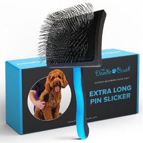 Doodle Brush Slicker Brush for Dogs - Dog Brush for Long Haired Dogs Goldendoodle, Bernedoodle Golden Doodle Brush Dog Brush for Poodles, Cockapoo, Dog Brush for Doodles, Poodle Brush - Extra Long Pin