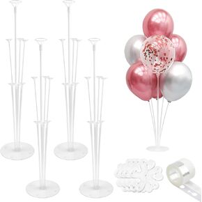 Balloon Stand kit 4 Sets 10 Pcs Balloon Arch Kit Balloon Sticks with Base Balloon Tape Balloon Arch Stands for Table Floor Party Baby Shower Decorations Table Centerpiece Decor Wedding Birthday