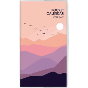 Pocket Calendar 2025-2026, Floral Monthly Planner 2025-2026 - 3.7" x 6.7" - Runs from January 2025 Until December 2026, Pocket Calendar 2025 with PVC Cover for Organizing & Planning