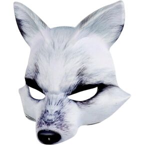 Xgopts Halloween Fox Half Face Mask Cosplay Cosplay Animal Costume Eva Head Mask Realistr