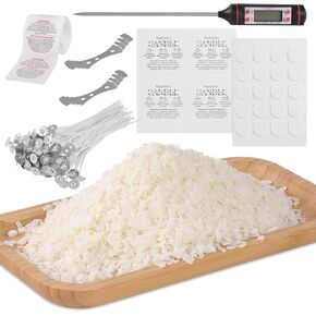DARJEN 10LB Soy Wax Candle Making Kit Supplies for Lovers - Natural Candle Wax for DIY Candle Making Including Soy Wax Flakes, Cotton Candle Wicks, Wick Stickers, Centering Devices & Sticky Labels