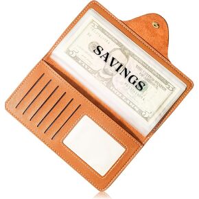 Money Organizer for Cash, Money Wallet Organizer for Cash, 6 Pocket Multipack Pouch, Money Envelopes for Cash, Cash Organizer for Budgeting, Cash Savings Organizer (Tan)
