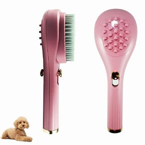 Puppy Brush for Small Dogs - Soft Dog Brush for Yorkies, Maltipoos & Shih Tzus - Gentle Grooming Tool for Easy Pet Hair Removal - Compact & Travel-Friendly Design (Dark Pink)