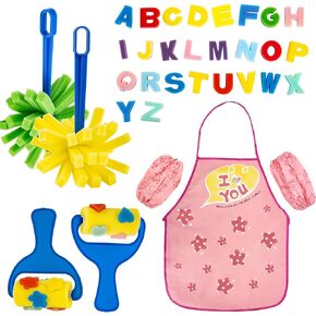 Early Learning Toddlers Sponge - Kids Paint Brushes Sponge Kits,Painting Foam Brush Roller Sponge for Kid,Painting Brushes Stamps Sponges Palette for Toddlers Children Crafts Drawing Gift