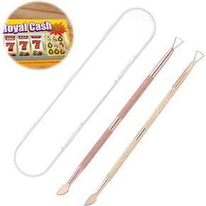 2PCS Lottery Ticket Scratcher Tool, Metal Lottery Scratcher, Scratch Off Tool, Lotto Scratcher Label Scraper for Lottery Ticket, Multi-Use Scraping Tool for Tickets Stickers Labels Films