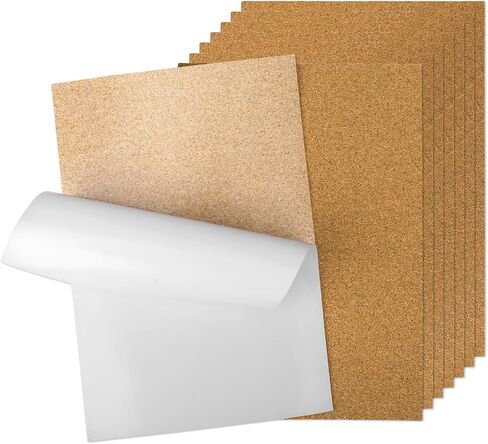 8pcs Self-Adhesive Cork Sheet, 11.81x8.27x0.08 Inch Cork Backing for Coasters Square Cork Board with Adhesive Backed Cork Roll Pads Plant Coasters Cork Tiles Sheet Mats for Coasters DIY Crafts in Saudi Arabia