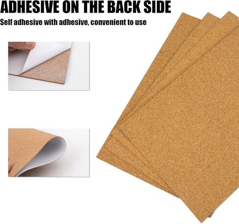 8pcs Self-Adhesive Cork Sheet, 11.81x8.27x0.08 Inch Cork Backing for Coasters Square Cork Board with Adhesive Backed Cork Roll Pads Plant Coasters Cork Tiles Sheet Mats for Coasters DIY Crafts in Saudi Arabia