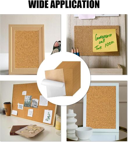 8pcs Self-Adhesive Cork Sheet, 11.81x8.27x0.08 Inch Cork Backing for Coasters Square Cork Board with Adhesive Backed Cork Roll Pads Plant Coasters Cork Tiles Sheet Mats for Coasters DIY Crafts in Saudi Arabia