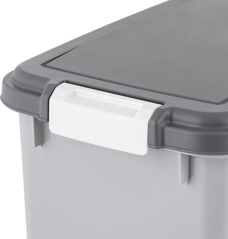 IRIS USA Dog Food Storage Container, 30 lbs & 11 lbs Combo, Cat Food Storage Container, Dog Treat Container, Airtight, Stackable, 2-Cup Scoop, Wheels, Easy Mobility, Black in Saudi Arabia