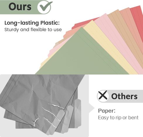 Sooez 18 Pack Plastic File Bolders ، مجلد ملف ملون بحجم الحروف الثقيلة مع علامة تبويب قابلة للمحو 1/3 ، أقوى من مجلد Manila ، مثالي للمستلزمات المكتبية للملفات ، ألوان عتيقة in Kuwait