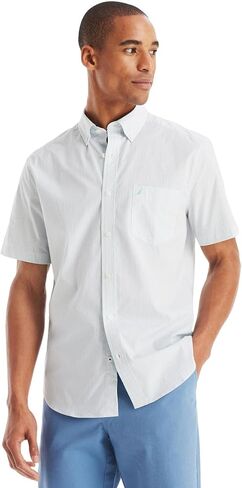 Nautica Men's Classic Fit Wrinkle Resistant Seashore Plaid Short Sleeve Shirt in Saudi Arabia
