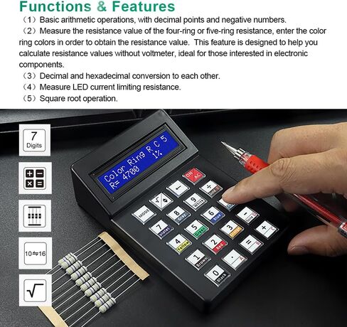 Zorza 1set DIY مجموعات إلكترونية إلكترونية حاسبة طقم طقم 7 أرقام شاشة LCD1062 ، مرحة حاسبة حاسبة مجموعة طقم متعددة الوظائف 5-ميزة مجموعة من أجل الاستخدام التعليمي واليومي للاستخدام اليومي in Kuwait