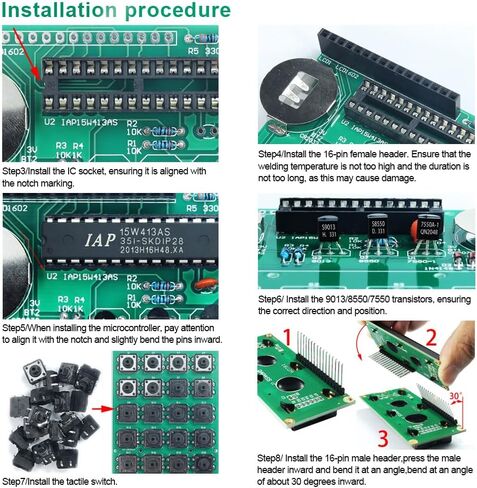 Zorza 1set DIY مجموعات إلكترونية إلكترونية حاسبة طقم طقم 7 أرقام شاشة LCD1062 ، مرحة حاسبة حاسبة مجموعة طقم متعددة الوظائف 5-ميزة مجموعة من أجل الاستخدام التعليمي واليومي للاستخدام اليومي in Kuwait