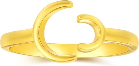 خاتم البساطة للنساء 925 من الفضة الاسترليني قابل للتعديل مجوهرات بسيطة مطلية بالذهب هدايا عيد الميلاد لـ 1 in Kuwait