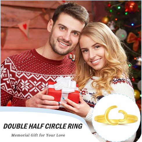 خاتم البساطة للنساء 925 من الفضة الاسترليني قابل للتعديل مجوهرات بسيطة مطلية بالذهب هدايا عيد الميلاد لـ 1 in Kuwait