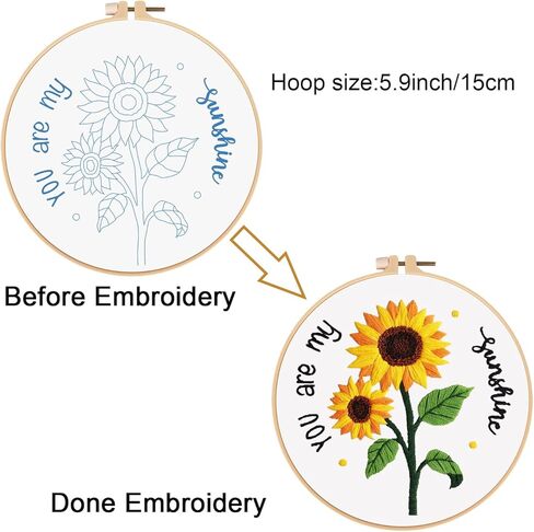 Louise Maelys Embroidery Kit for Beginners,Canvas Makeup Bag,Cross Stitch Kits for Adults,Arts Crafts Needlepoint-Daisy Floral Pattern in Kuwait