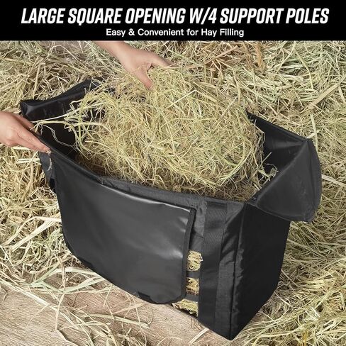 Hay Bag for Horses,Slow Feeder for Horse/Donkey/Goat, Premium 1680D Oxford Cloth,Easy to Fill and Hang with Extra Large Opening in Kuwait
