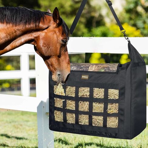 Hay Bag for Horses,Slow Feeder for Horse/Donkey/Goat, Premium 1680D Oxford Cloth,Easy to Fill and Hang with Extra Large Opening in Kuwait