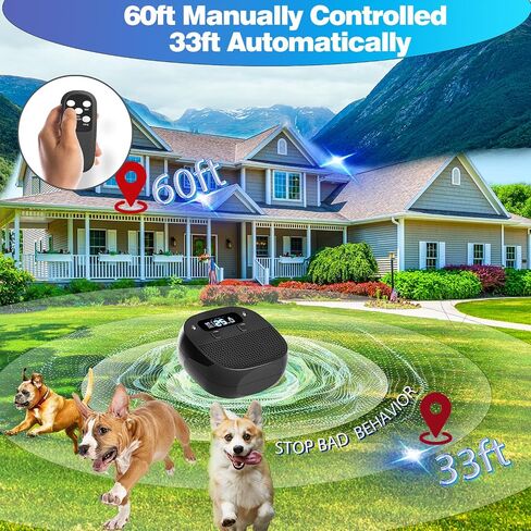 جهاز Vonder Anti Barking للكلاب مع تقنية الموجات فوق الصوتية وأجهزة الاستشعار ، قابلة للشحن ، مقاومة للماء ، 60 قدمًا عن بعد ، أوضاع وترددات قابلة للتعديل ، وأجهزة رادع لحاء الكلاب للأغراض الداخلية في الهواء الطلق. in Kuwait