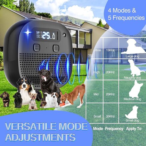 جهاز Vonder Anti Barking للكلاب مع تقنية الموجات فوق الصوتية وأجهزة الاستشعار ، قابلة للشحن ، مقاومة للماء ، 60 قدمًا عن بعد ، أوضاع وترددات قابلة للتعديل ، وأجهزة رادع لحاء الكلاب للأغراض الداخلية في الهواء الطلق. in Kuwait
