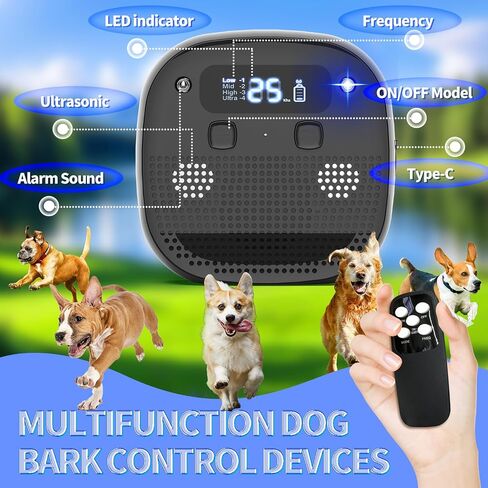 جهاز Vonder Anti Barking للكلاب مع تقنية الموجات فوق الصوتية وأجهزة الاستشعار ، قابلة للشحن ، مقاومة للماء ، 60 قدمًا عن بعد ، أوضاع وترددات قابلة للتعديل ، وأجهزة رادع لحاء الكلاب للأغراض الداخلية في الهواء الطلق. in Kuwait