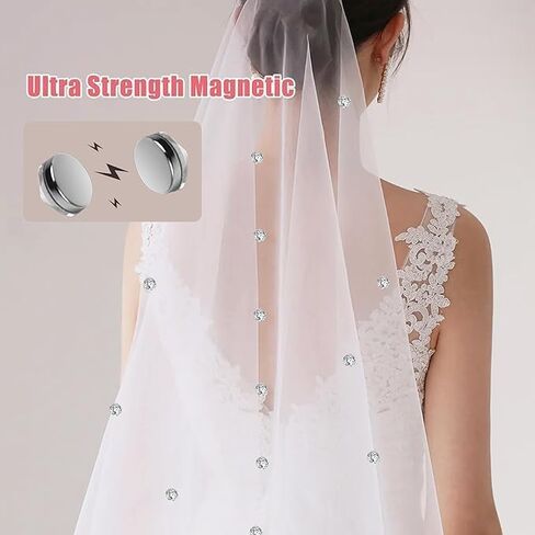 24 Sets Wedding Veil Weights Magnetic Pearls- 0.4 Inch Bridal Veil Weights Magnetic Double-sided Artificial Pearls for Wedding Bridal Decoration in Saudi Arabia