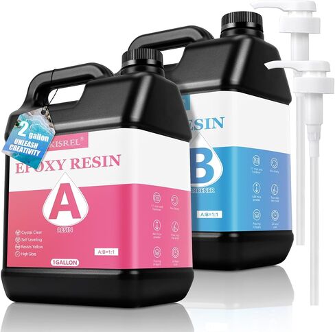 KISREL Epoxy Resin Kit 2 Gallon, Crystal Clear No Yellowing No Bubble Resin in Saudi Arabia