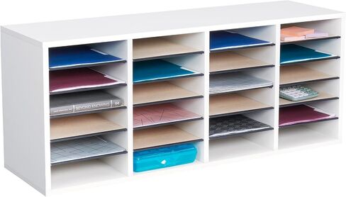 Safco Wooden Paper and Mail Organizer for Home Office and Classroom, Adjustable Shelves and Stackable in Saudi Arabia