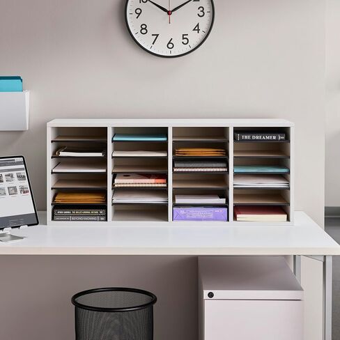 Safco Wooden Paper and Mail Organizer for Home Office and Classroom, Adjustable Shelves and Stackable in Saudi Arabia