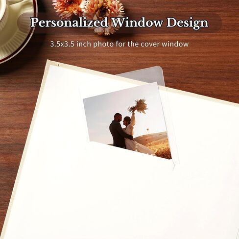 Pssoss 8x8 Inch DIY Scrapbook Album, Linen Hardcover, 40 Pages, Beige in Kuwait
