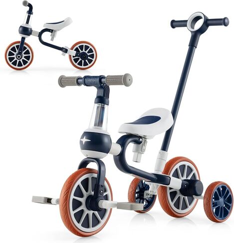 Baby فرحة 4 في 1 دراجة ثلاثية العجلات للأطفال الصغار ، أطفال توازن الأطفال Trike Bike مع مقعد قابل للتعديل ، الدواسات والعجلات ، لعبة Boy Girl Ride-On in Kuwait