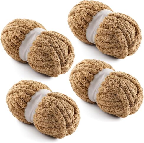 8 Pack Chunky Yarn for Hand Knitting - Chunky Chenille Blanket Yarn for Crocheting - Jumbo Fluffy Yarn for Crochet - Super Bulky Yarn 28.4 yds 7.7 oz Each Skein (Macaroon) in Saudi Arabia