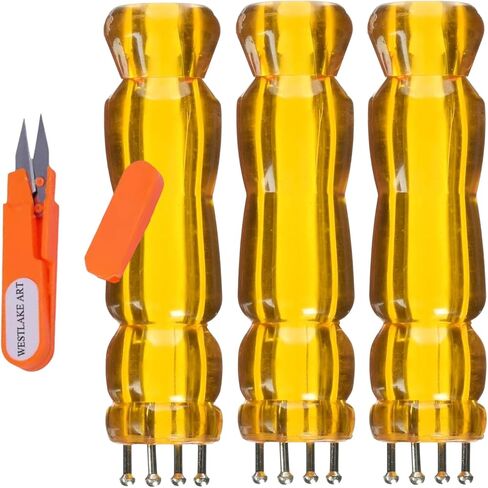 Westlake Art Susan Bates Crystalites French Knitter ، 2.3 Oz-French Bevool | مجمعة مع مقص التطريز-قابلة للعمليات المحمولة ومحفوفة بالحيوية ، in Kuwait
