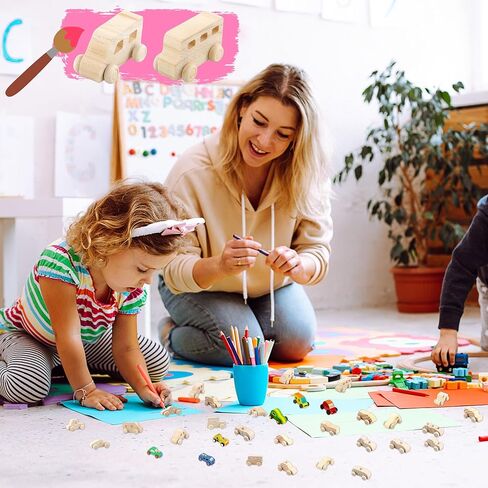 20 حزمة خشبية DIY Craft Cars ألعاب خشبية غير قابلة للطلاء للأطفال DIY Project Project School School Home ، 20 Styles in Kuwait