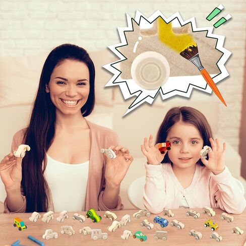 20 حزمة خشبية DIY Craft Cars ألعاب خشبية غير قابلة للطلاء للأطفال DIY Project Project School School Home ، 20 Styles in Kuwait