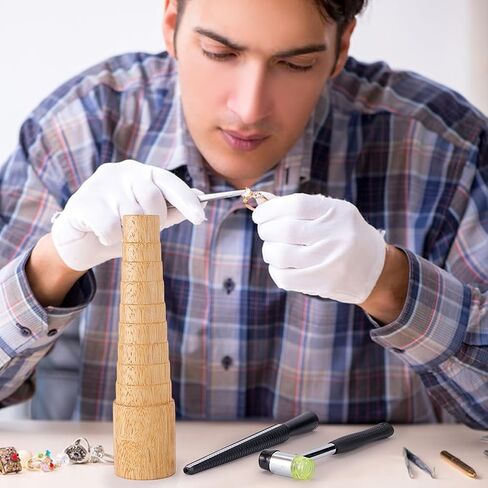 UNICRAFTALE 1 Set Wooden Bracelet Sizing Jewelry Tools Ring Sizer Measuring Tool Bangle Ring Enlarger Stick Mandrel Sizer Tool with Rubber Hammers Plastic Mallet Bangle Shaper Tool Repair Kit in Saudi Arabia