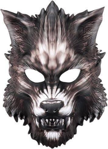 XGOPTS Halloween Fox Half Face Mask Cosplay Animal Costume EVA Head Mask Realistic Cat Mask Props Carnival Party Accessory in Kuwait