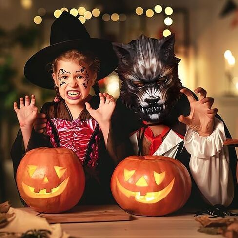 XGOPTS Halloween Fox Half Face Mask Cosplay Animal Costume EVA Head Mask Realistic Cat Mask Props Carnival Party Accessory in Kuwait