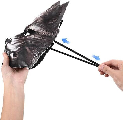 XGOPTS Halloween Fox Half Face Mask Cosplay Animal Costume EVA Head Mask Realistic Cat Mask Props Carnival Party Accessory in Kuwait