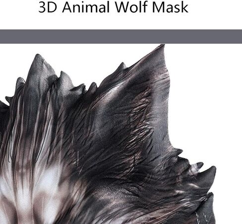XGOPTS Halloween Fox Half Face Mask Cosplay Animal Costume EVA Head Mask Realistic Cat Mask Props Carnival Party Accessory in Kuwait